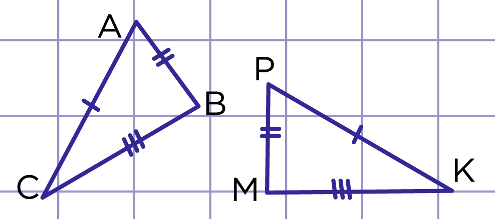 Рис. 1. Треугольник АВС и треугольник РМК